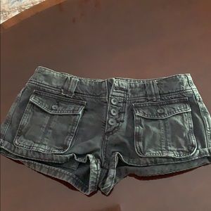 Free People black denim shorts
